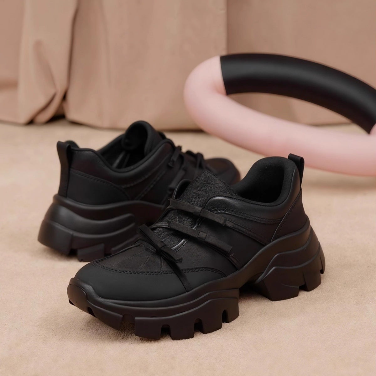 Women's Thick Bottom Mary Jane Bow Design Women's Casual Shoes
