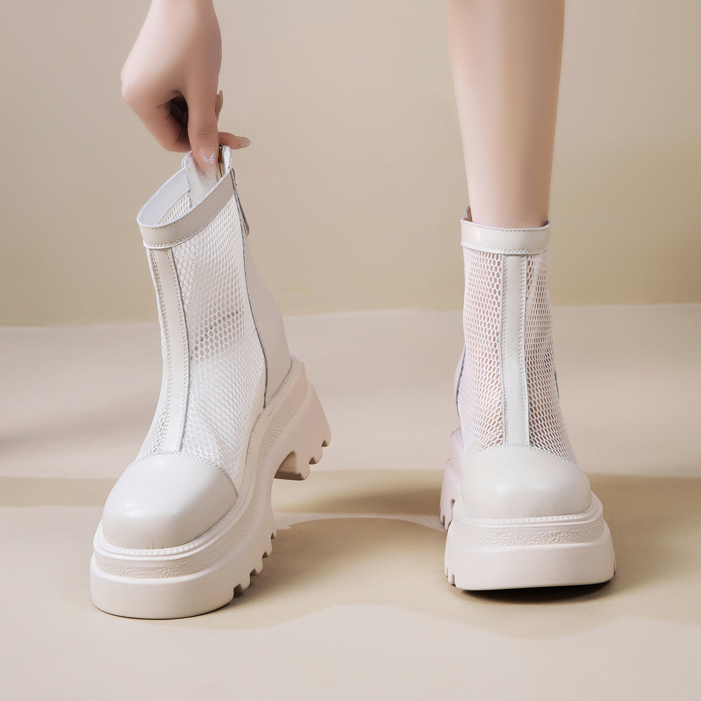Women's Summer Short Thin Breathable Martin Versatile Women's Leather Boots