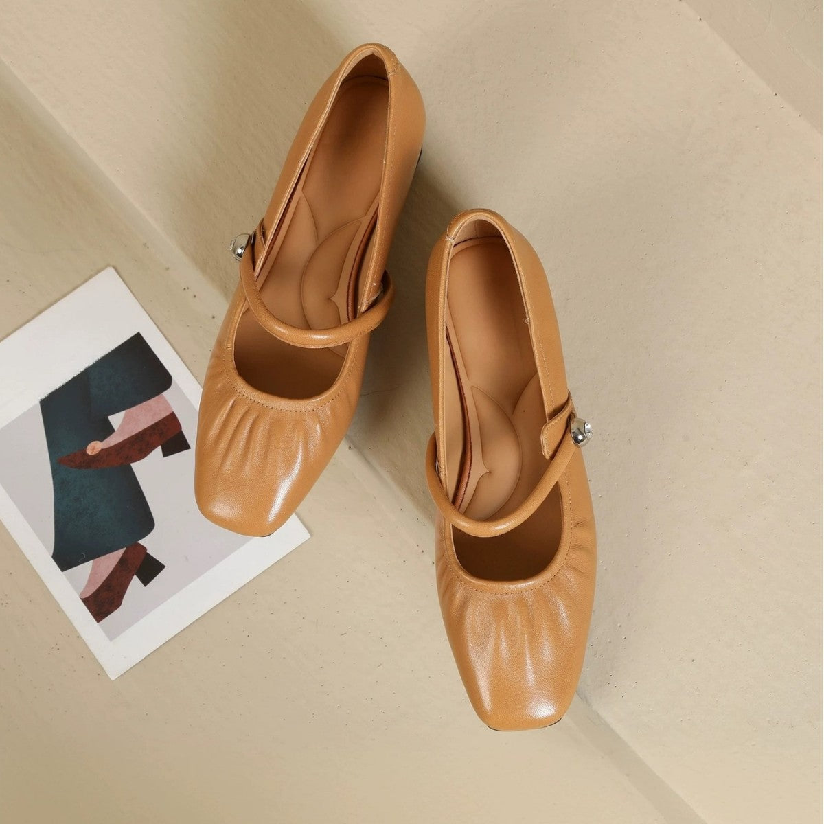 Women's Black Rice Flat Bottom Career Interview Women's Shoes