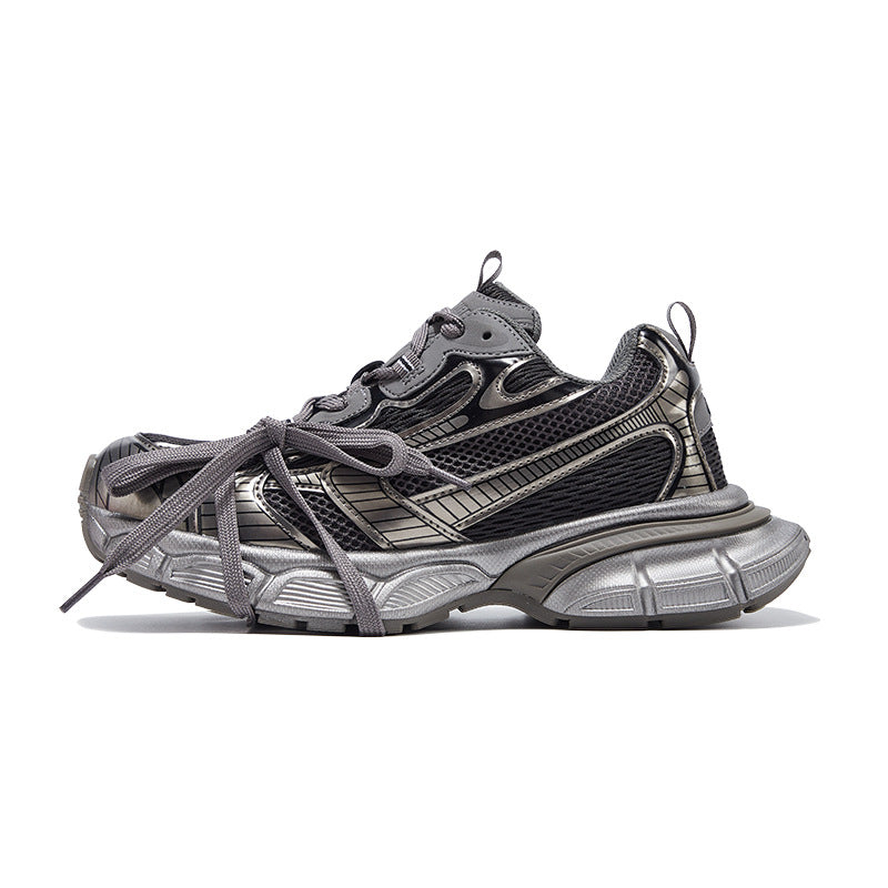 Women's & Men's Paris Dad Platform Height Increasing Distressed Sneakers