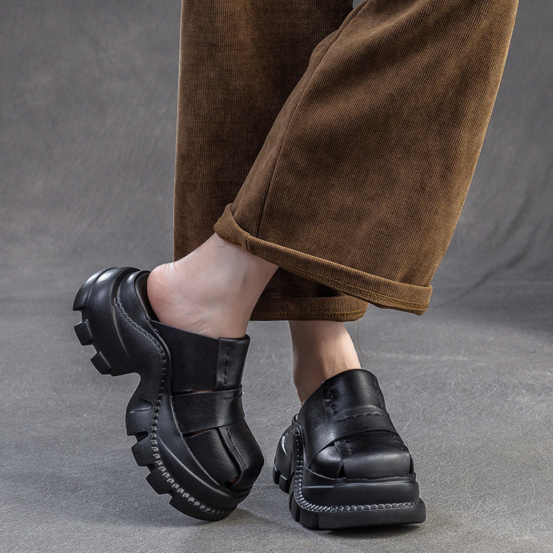 Women's Thick Bottom Increased Toe Cap Lazy Fashion Slippers