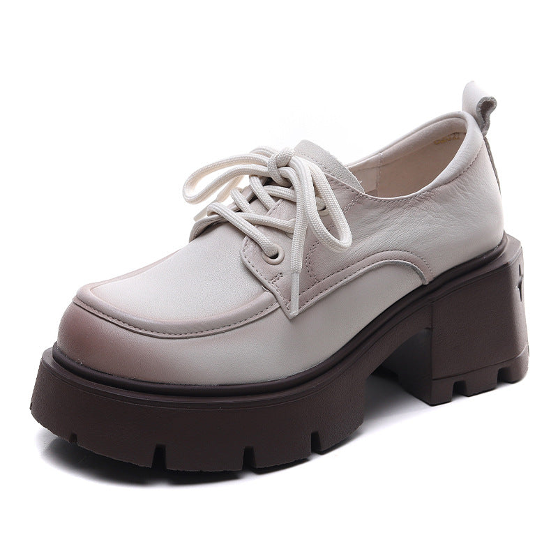 Women's Pumps Thick-soled High-heeled Authentic British Style Versatile Loafers