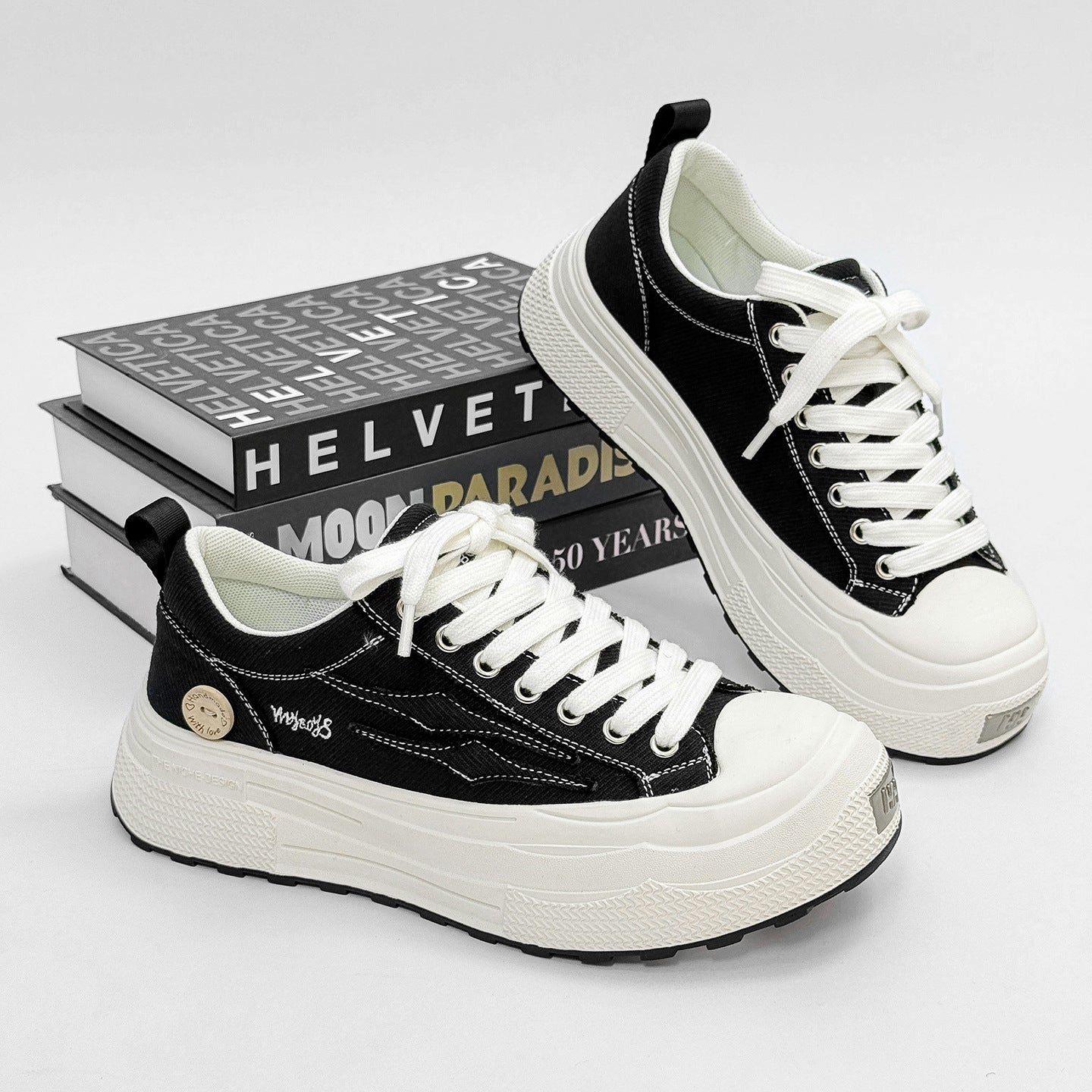 Men's Increasing Insole Versatile Sports Muffin Platform Men's Canvas Shoes