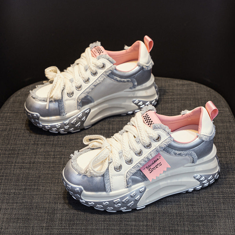Women's Popular Dad Spring Small Platform Hidden Heels