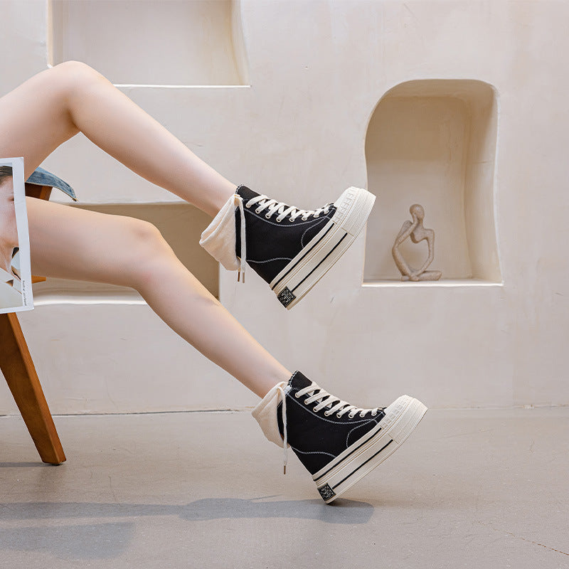 Women's Platform Two-way Hooded Pumps Fashion Women's Canvas Shoes