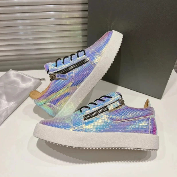 Women's Sports Trendy Double Zipper Design Round Women's Casual Shoes