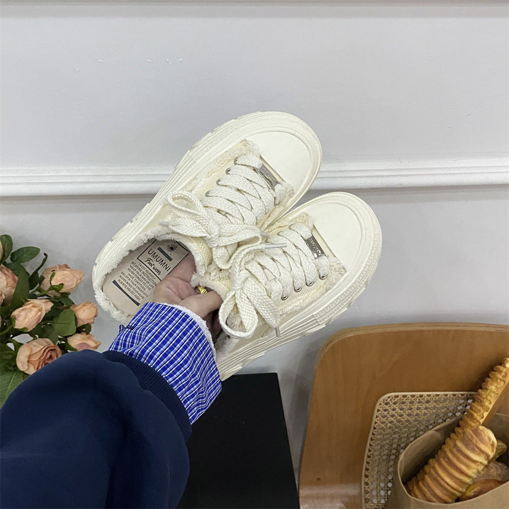 Women's Closed Toe Half Summer Slip-on Lazy Thick-soles Slippers