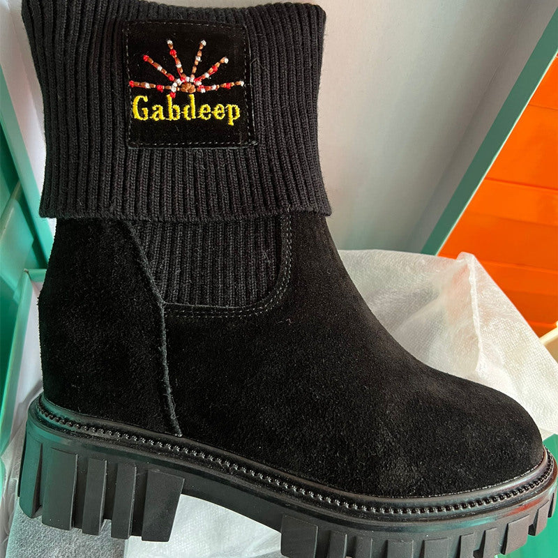 Women's Height Increasing Insole For Platform Wedge Thermal Women's Leather Boots
