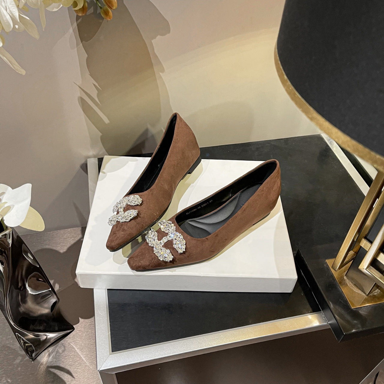 Women's Style Buckle Rhinestone Low Veet Small Women's Shoes