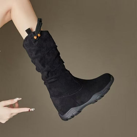 Below The Knee Long Female Autumn Retro Pile Style Platform Boots