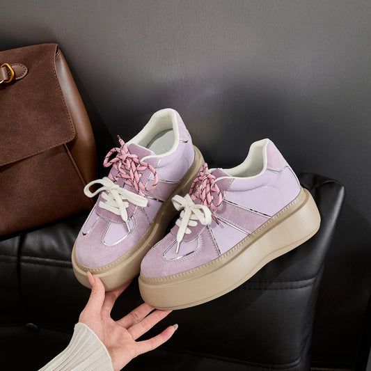 Women's German Training Yellow Platform Muffin Double Shoelace Leisure Women's Sports Shoes