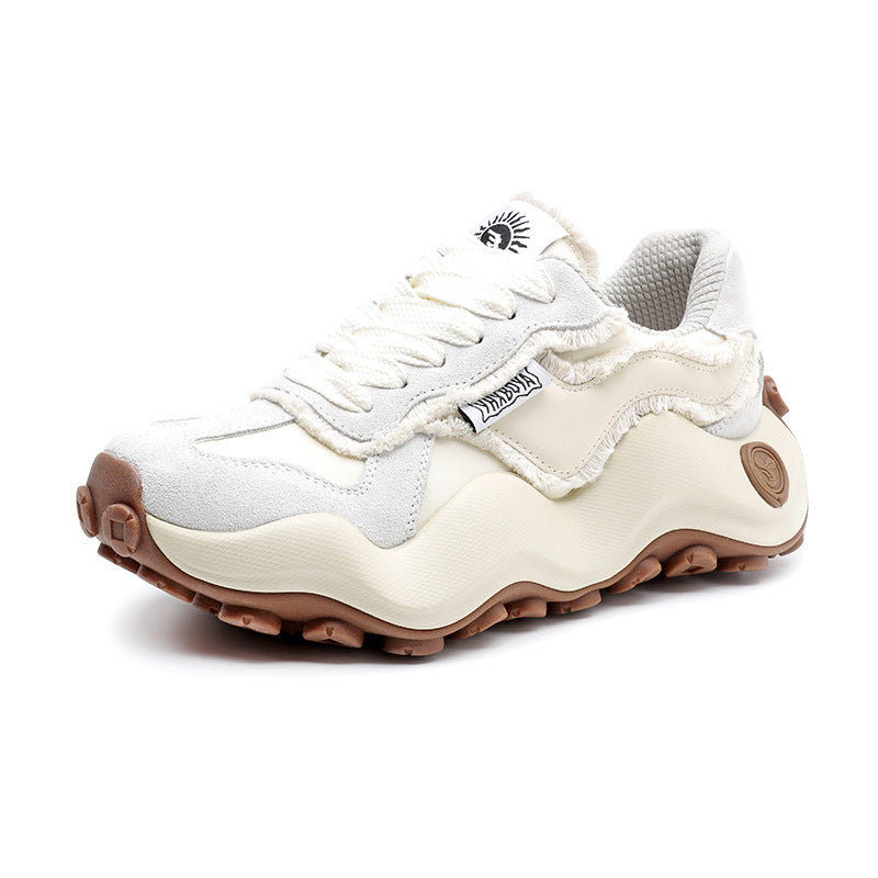 Women's Dad Fashion Wave Bottom Bread Thick Sneakers