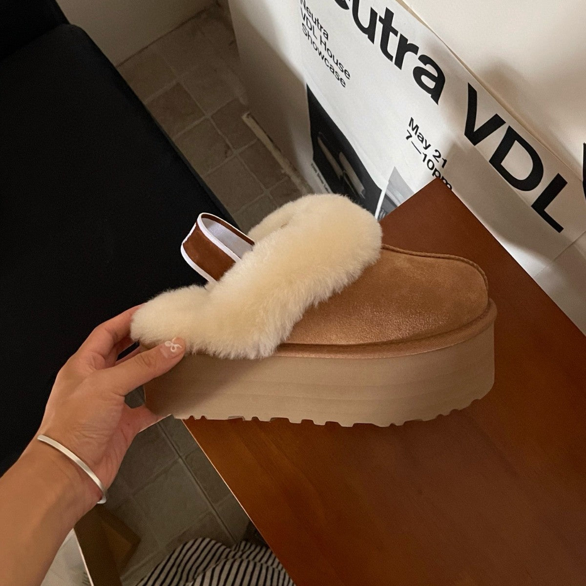 Bottom Height Increasing Ribbon Thick Star Thick-soles Slippers