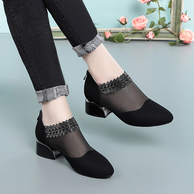 Women's Genuine Soft Bottom Pumps Thin Mesh Women's Shoes