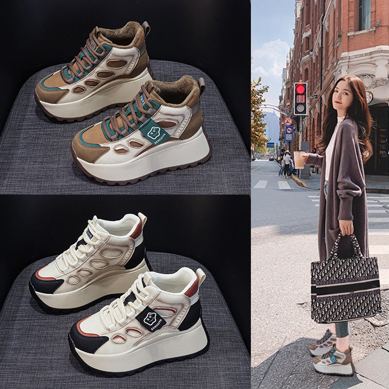 Women's Platform Dad Explosion Board Fleece-lined Fashion Men's Shoes