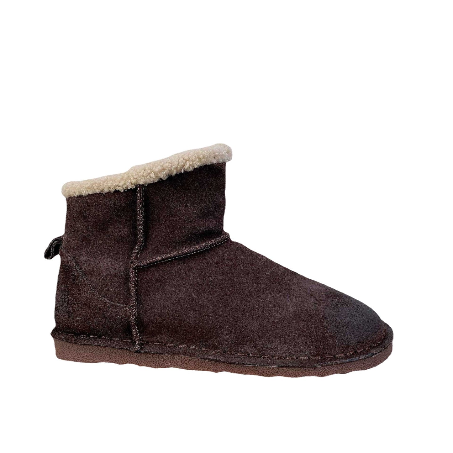 Color First Layer Cowhide Round Toe Slip-on Cotton Low Tube Boots