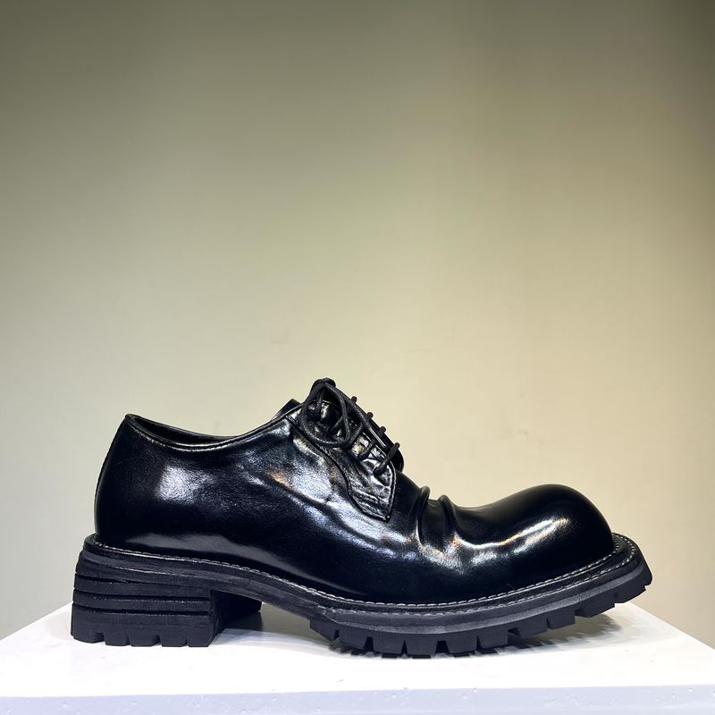 Men's Spring Genuine Horse Wash Raise The Bottom Men's Business Leather Shoes