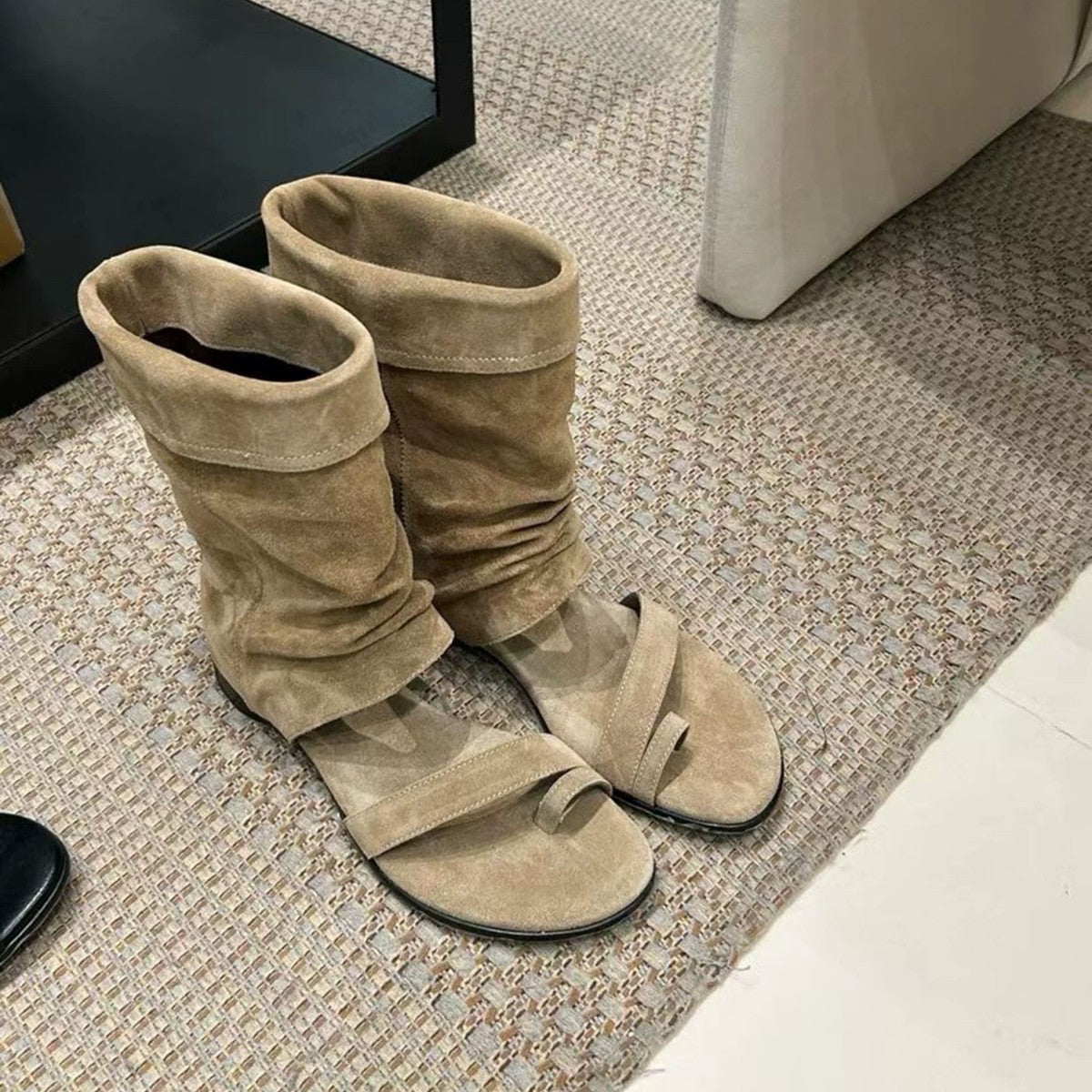 Women's Sheepskin Version Retro Pile Style Western Women's Leather Boots
