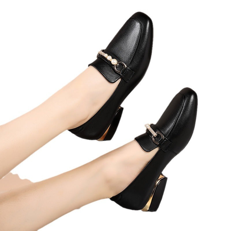 Women's Summer Thin British Style Thick Bottom Retro Lace Up Women's Shoes