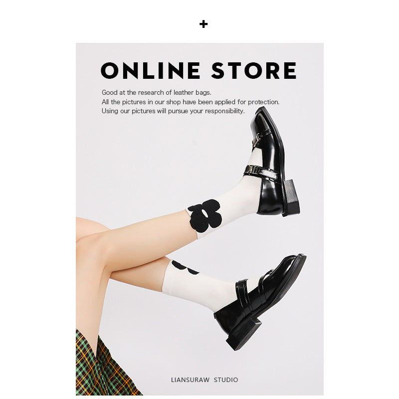 Women's Style Sweet Cool Current Autumn Square Toe Fashion Women's Shoes