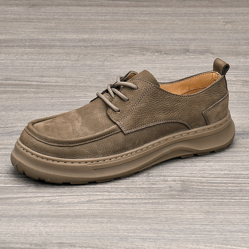Men's First Layer Cowhide Business Platform British Trend Soft Men's Casual Leather Shoes
