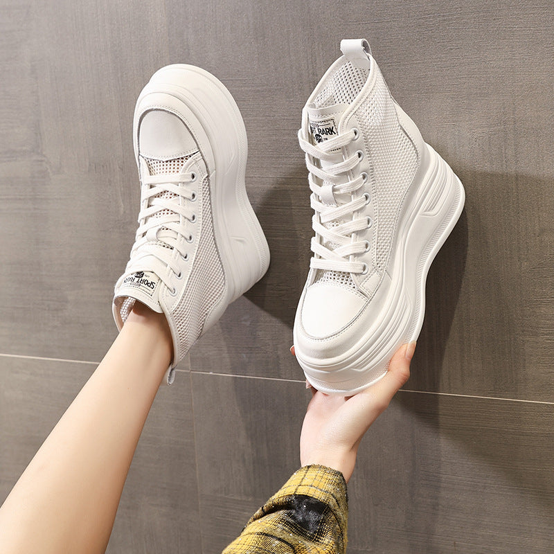 Women's Surface Summer Breathable Height Increasing Insole Thick Loafers