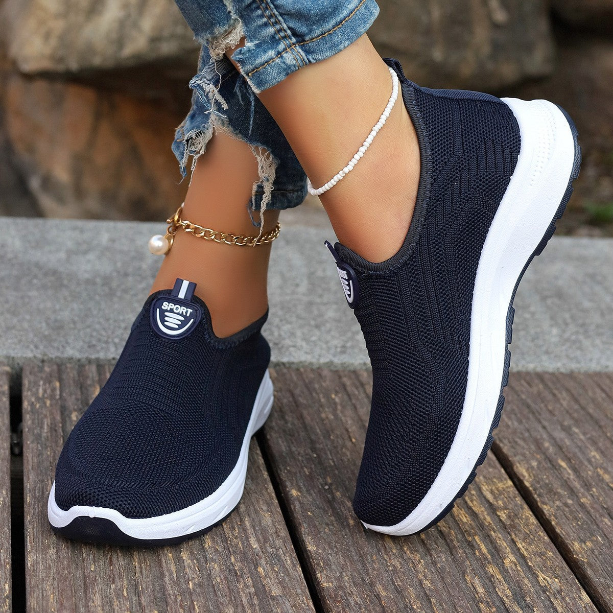 Women's Breathable Plus Size Soft Bottom Lightweight Casual Shoes