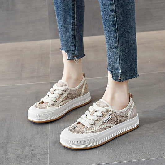 Women's Fisherman Fashionable Lace Campus Platform Lightweight Comfortable Casual Shoes