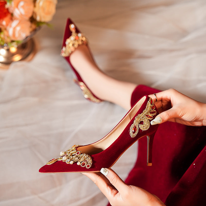 Red Wedding Female Summer Not Tired Feet Women's Fashion Shoes