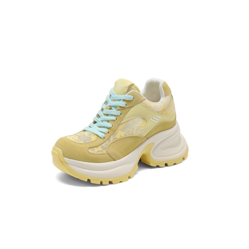 Women's Insole Lace Mesh Dad Summer Breathable Sneakers