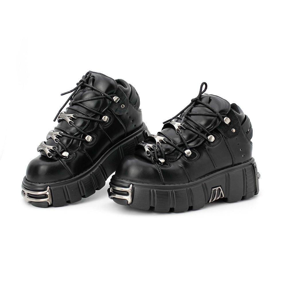 Women's Thick Sole Increased Punk Gothic Dark Women's Leather Boots