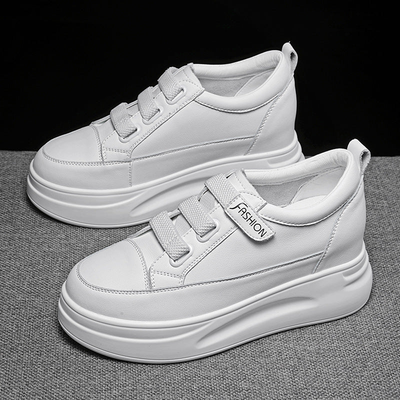 Women's White Campus Height Increasing Black Small Casual Shoes