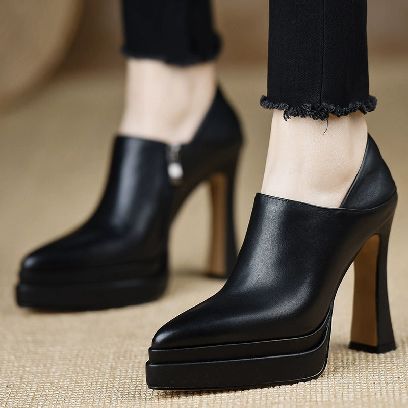 Fashion High-cut Side Zipper For Shorties Elegant Comfortable Women's Casual Shoes