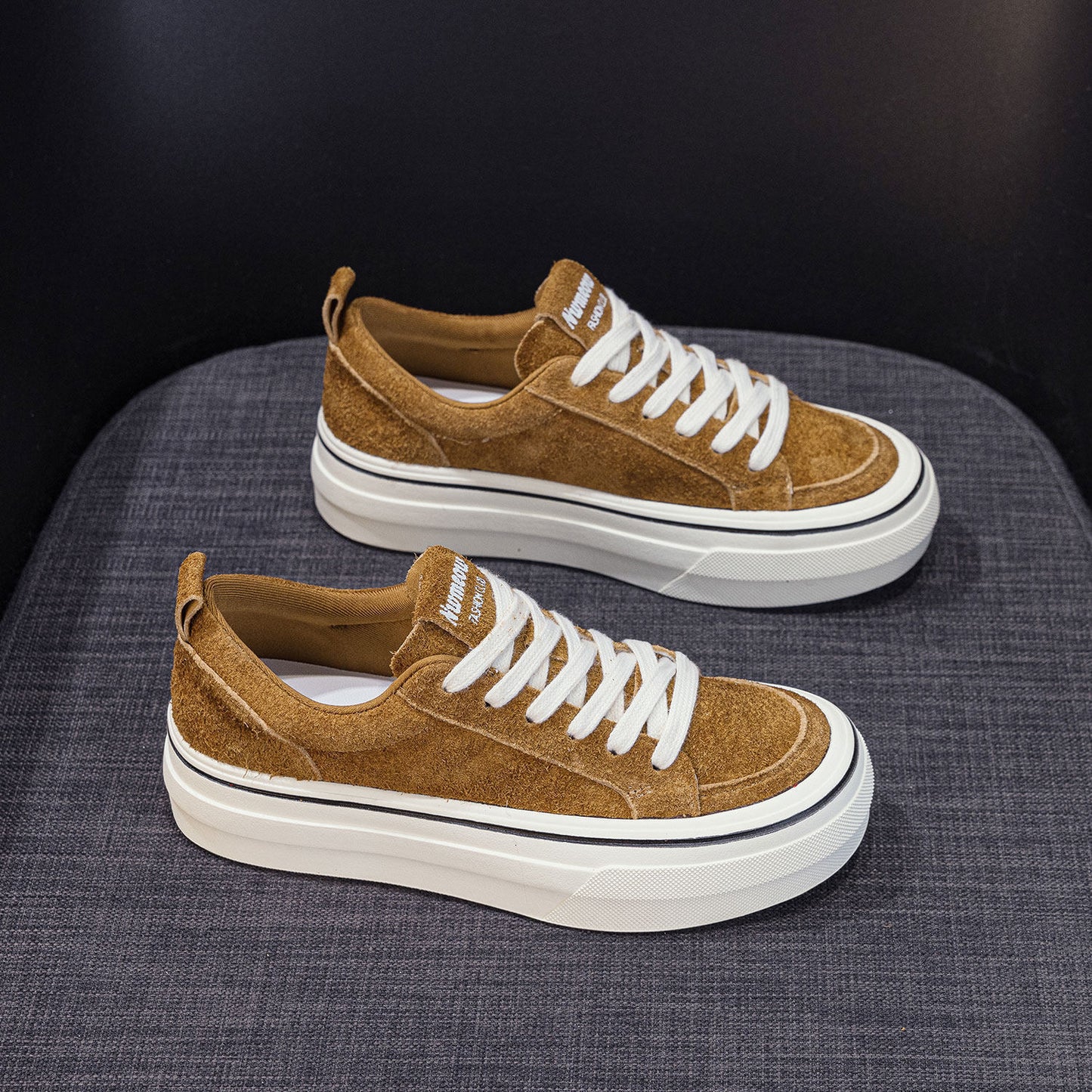 Women's Nice Genuine Platform Soft Bottom Round Sneakers