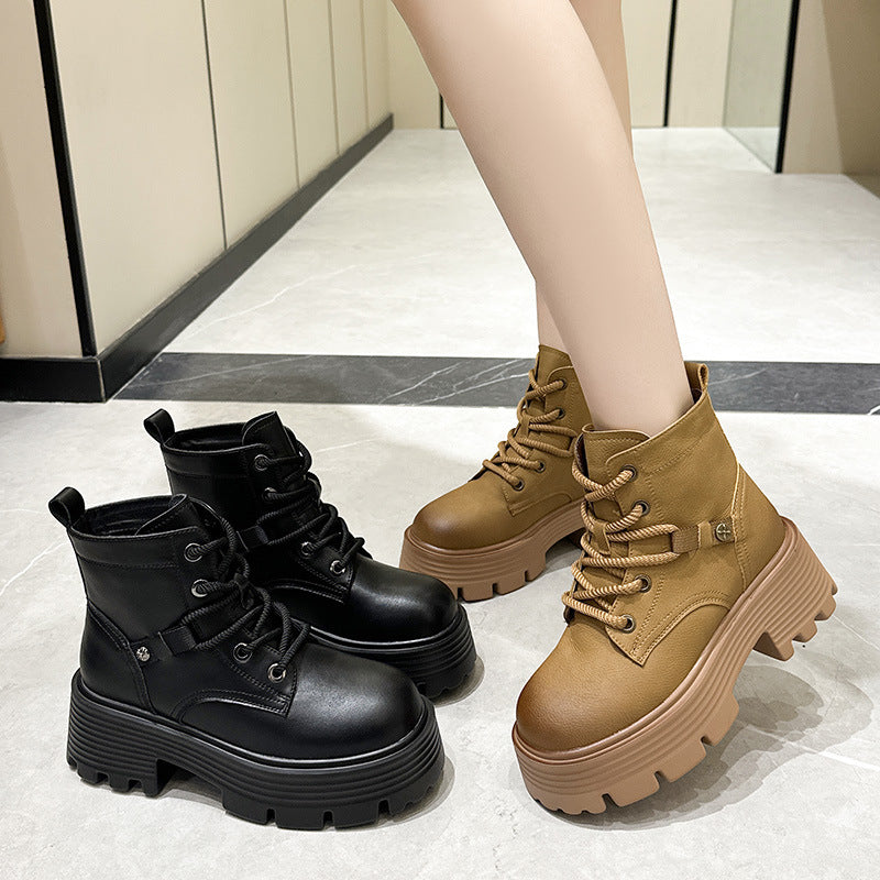 Women's For Fleece Lined Retro Thick Bottom Boots