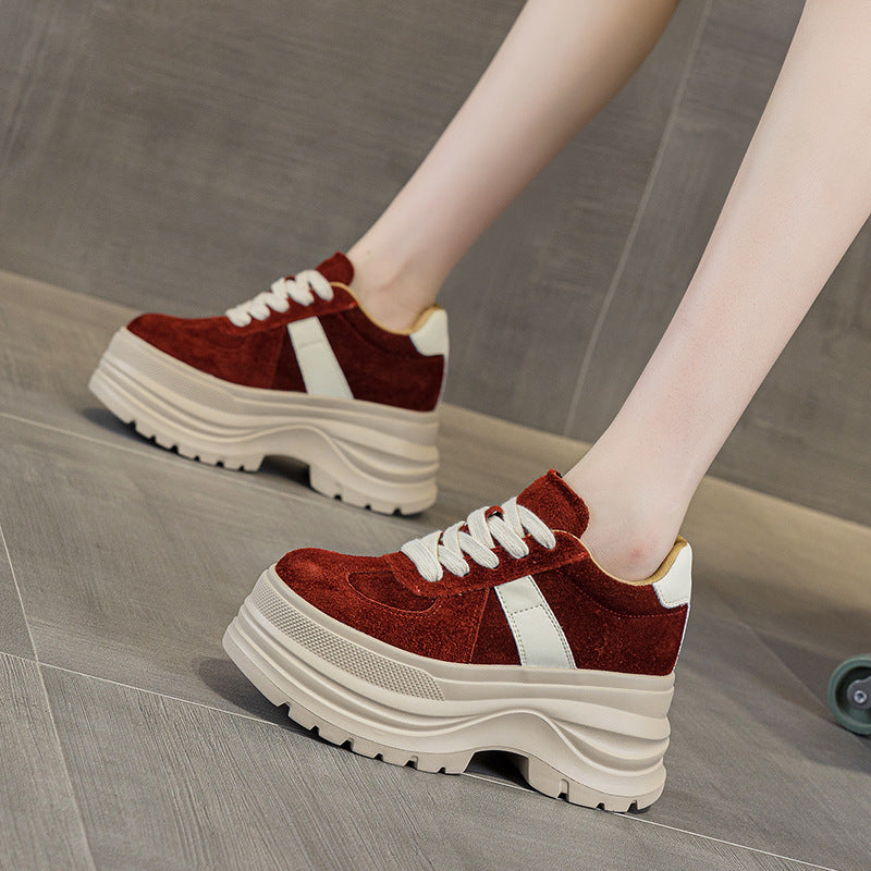 Women's Height Increasing Insole Muffin Platform Autumn Sneakers