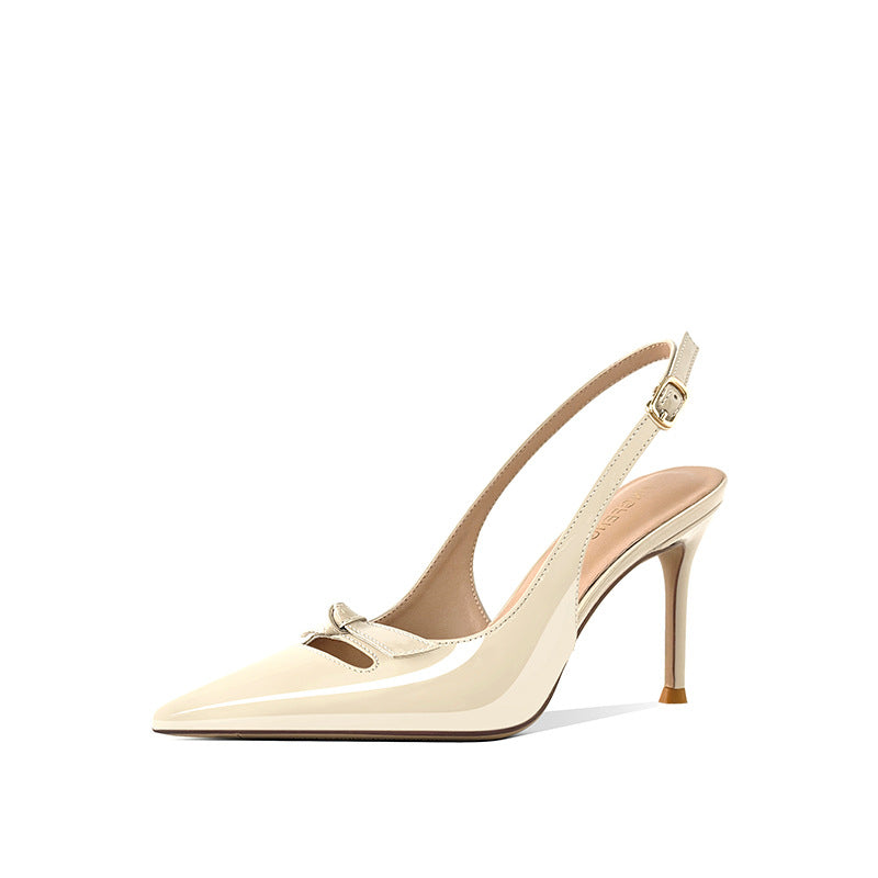 Women's Toe Stiletto Graceful Bow Pointed Back High Heeled Sandals