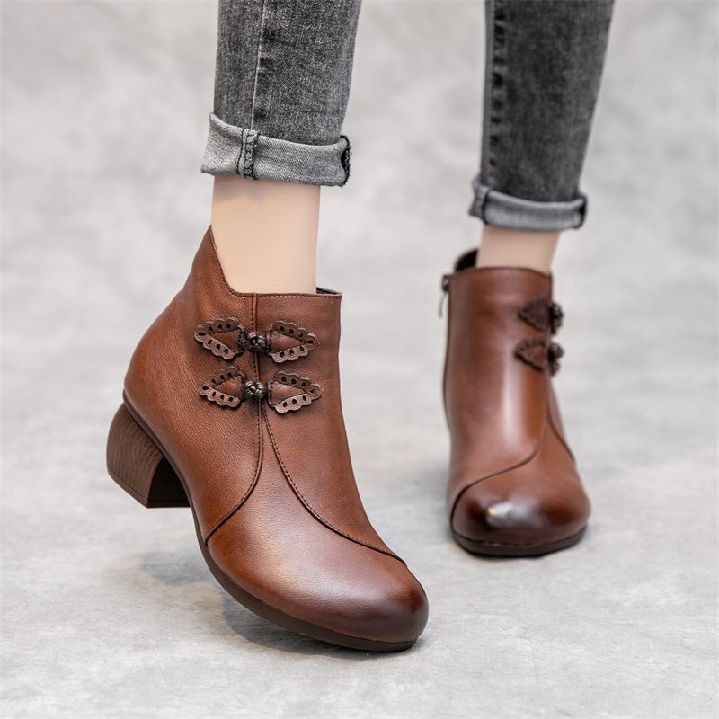 Women's Retro Ankle Ethnic Style Artistic Crafts Women's Shoes