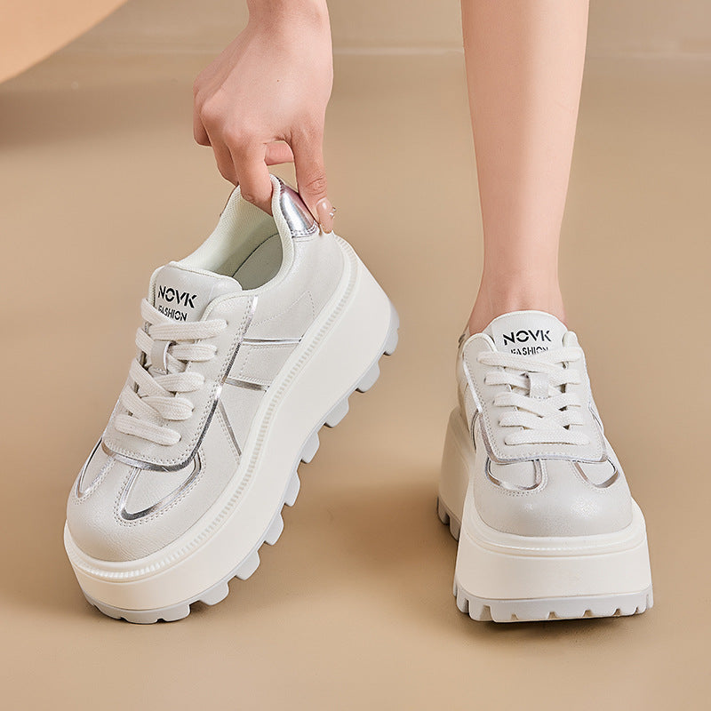German Training Spring Soft Back Thick Height Increasing Fashion Women's Casual Shoes