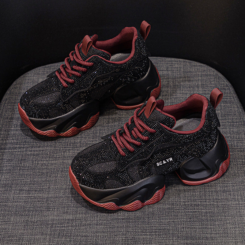 Women's Platform Height Increasing Insole Fashion Temperament Dad Starry Women's Casual Shoes