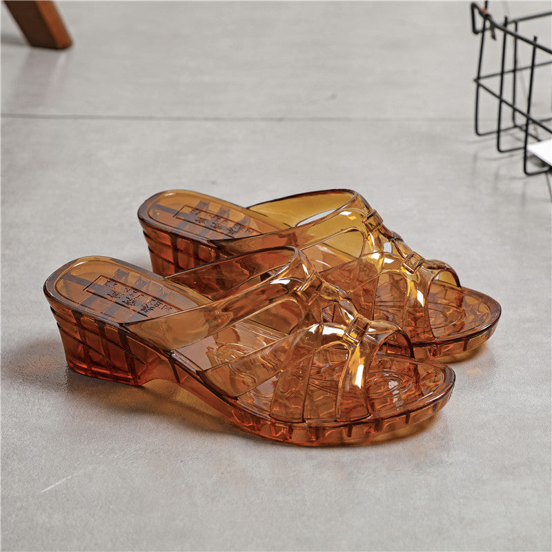 Time Home Crystal Plastic Indoor Mid Sandals