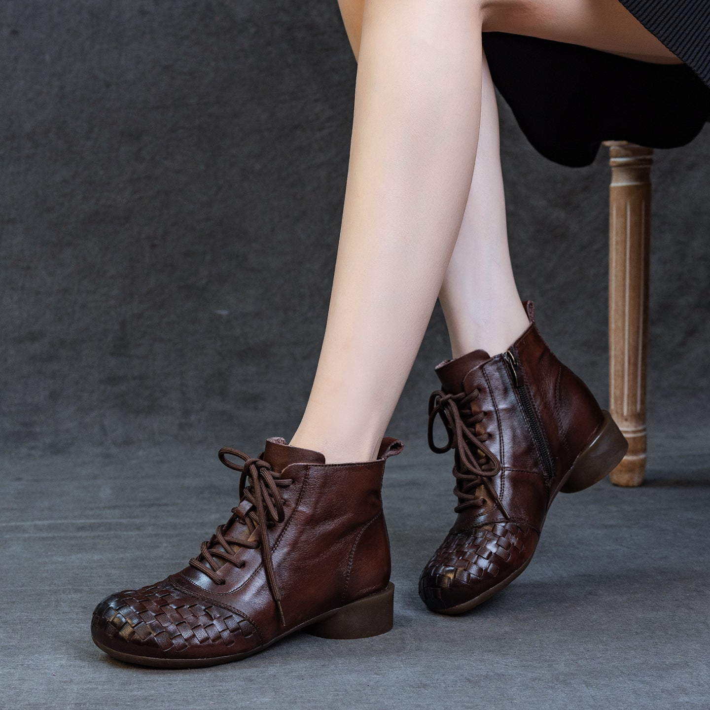 Women's Genuine Thick Soft Bottom Top Layer Cowhide Retro Women's Leather Boots