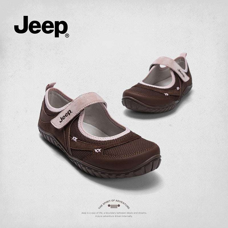 Women's Jeep Sports Mary Jane Soft Bottom Comfortable Flat Velcro Women's Casual Shoes