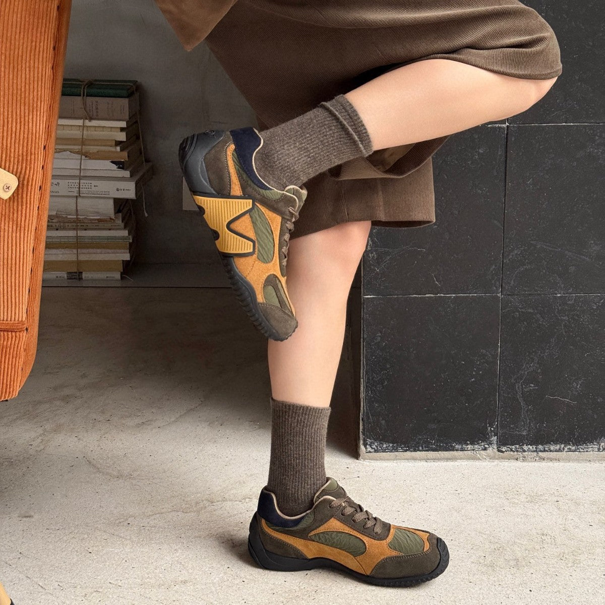 Women's Fashion Board Flat Color Contrast Patchwork Women's Casual Shoes