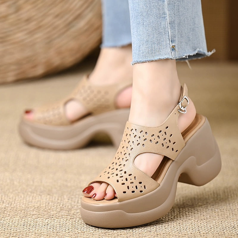 Women's Roman Style Soft Comfortable Out Fashion Strap Platform Sandals