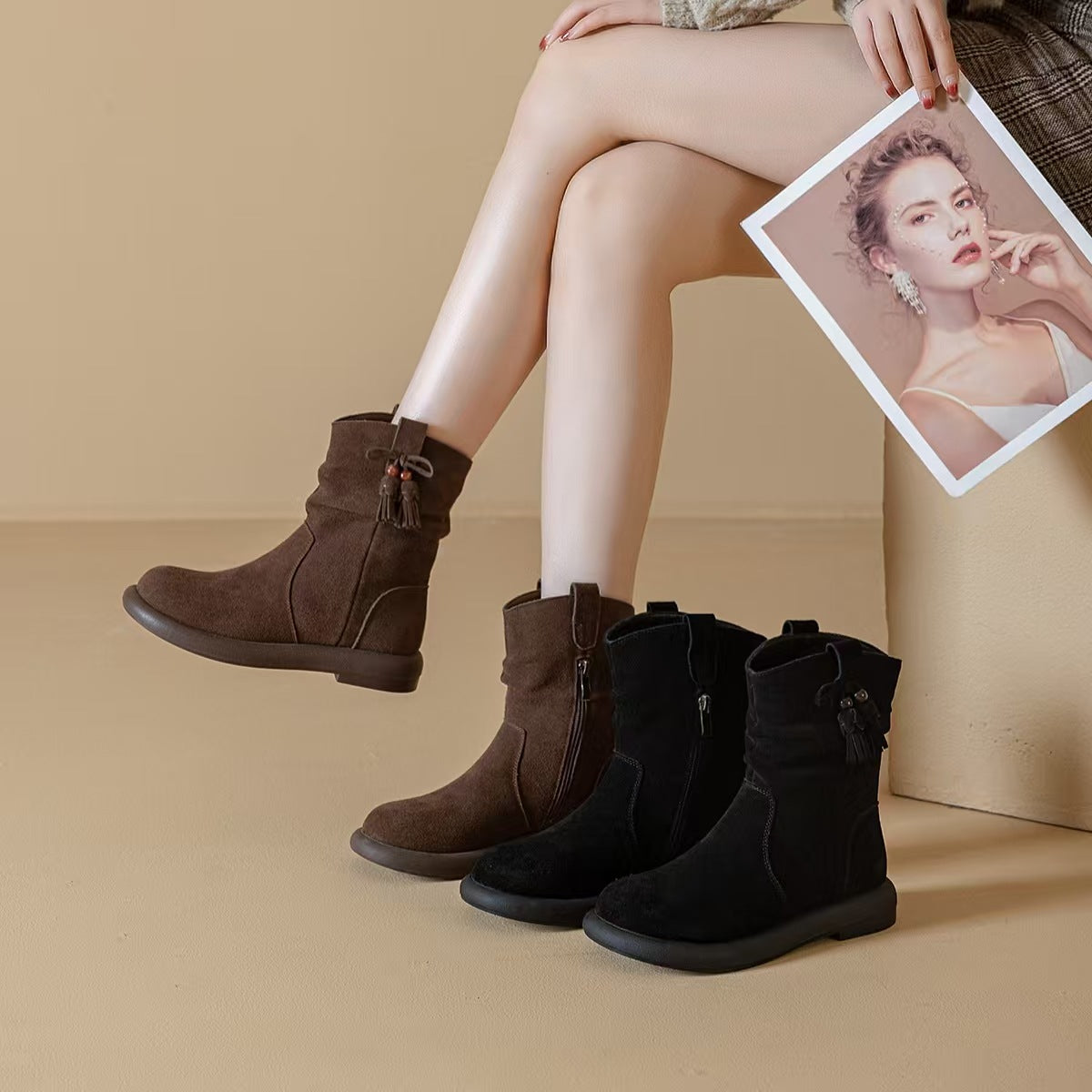 Women's Style Retro Knee-high Versatile Fashion Martin Boots