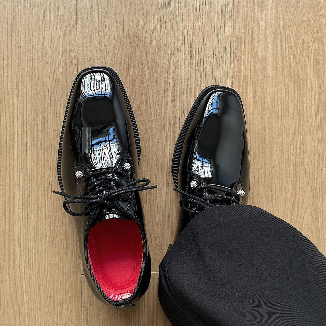 Men's Wang Red Sole Formal Wear Derby Men's Business Leather Shoes