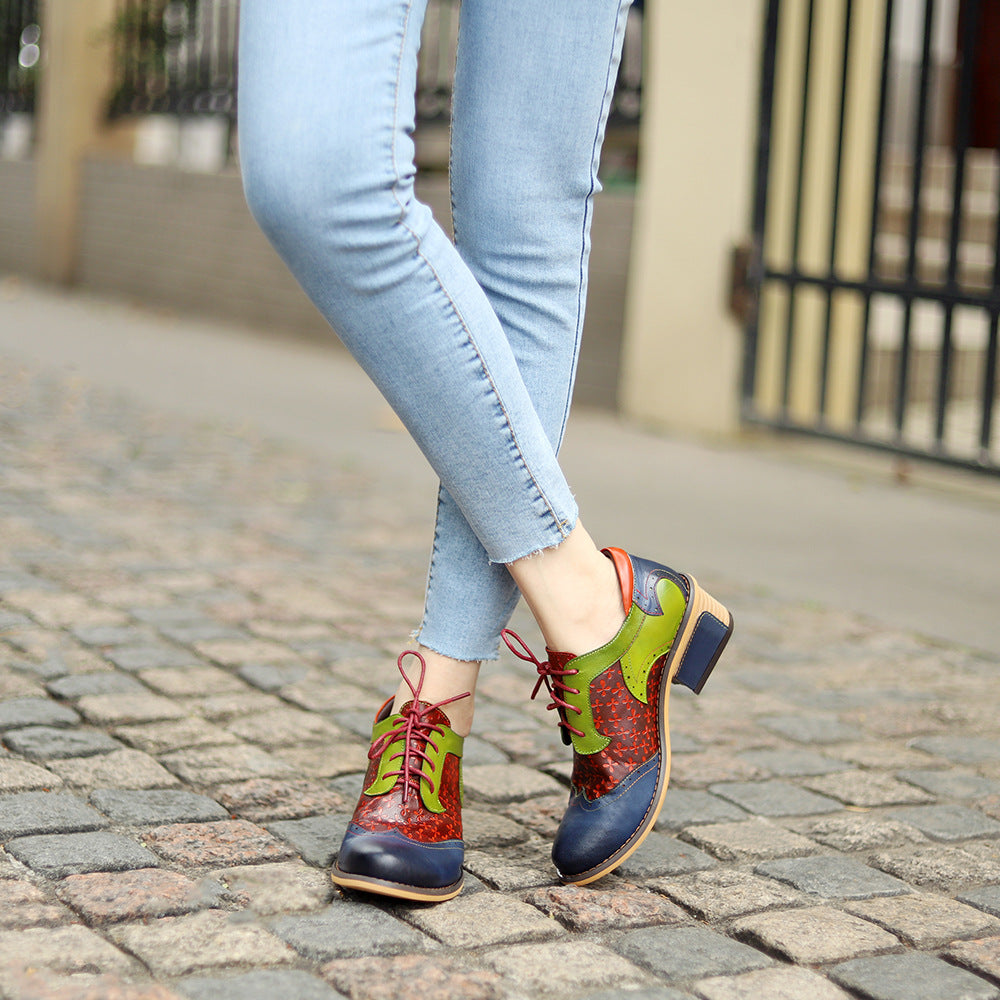 Export Retro Ethnic Style Brock Stitching Women's Shoes