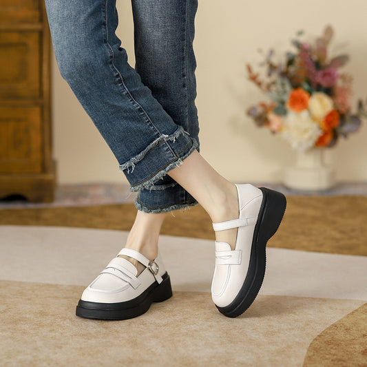 Women's Thick-soled British Style Small Preppy Soft Loafers