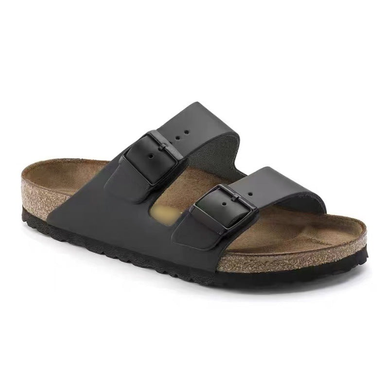 Women's & Men's Cowhide Suede Soft Bottom Double Breasted Pure Source High Version Platform Sandals